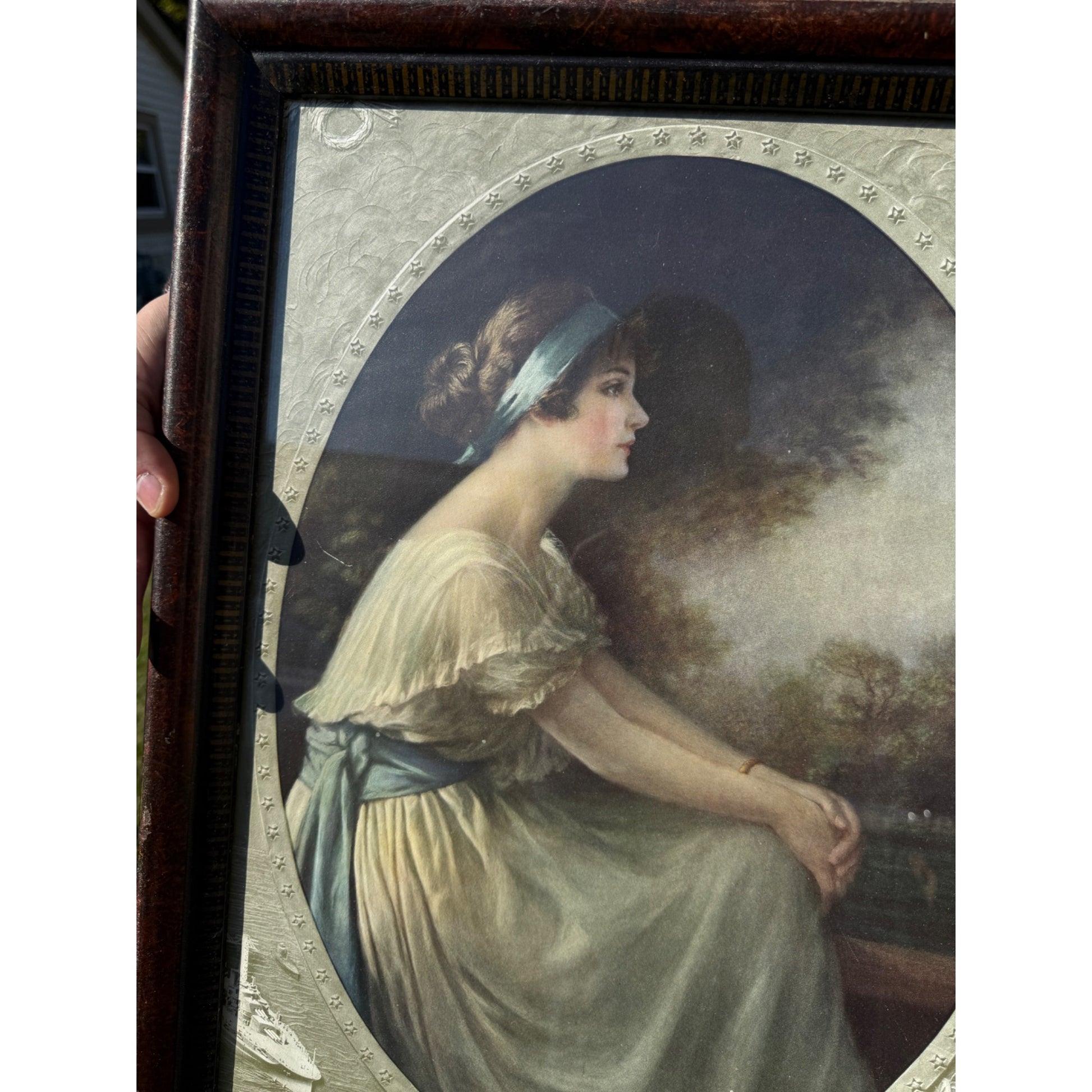 SCARCE The Girl I Left Behind WW1 World War Litho Poster Military Victorian Framed