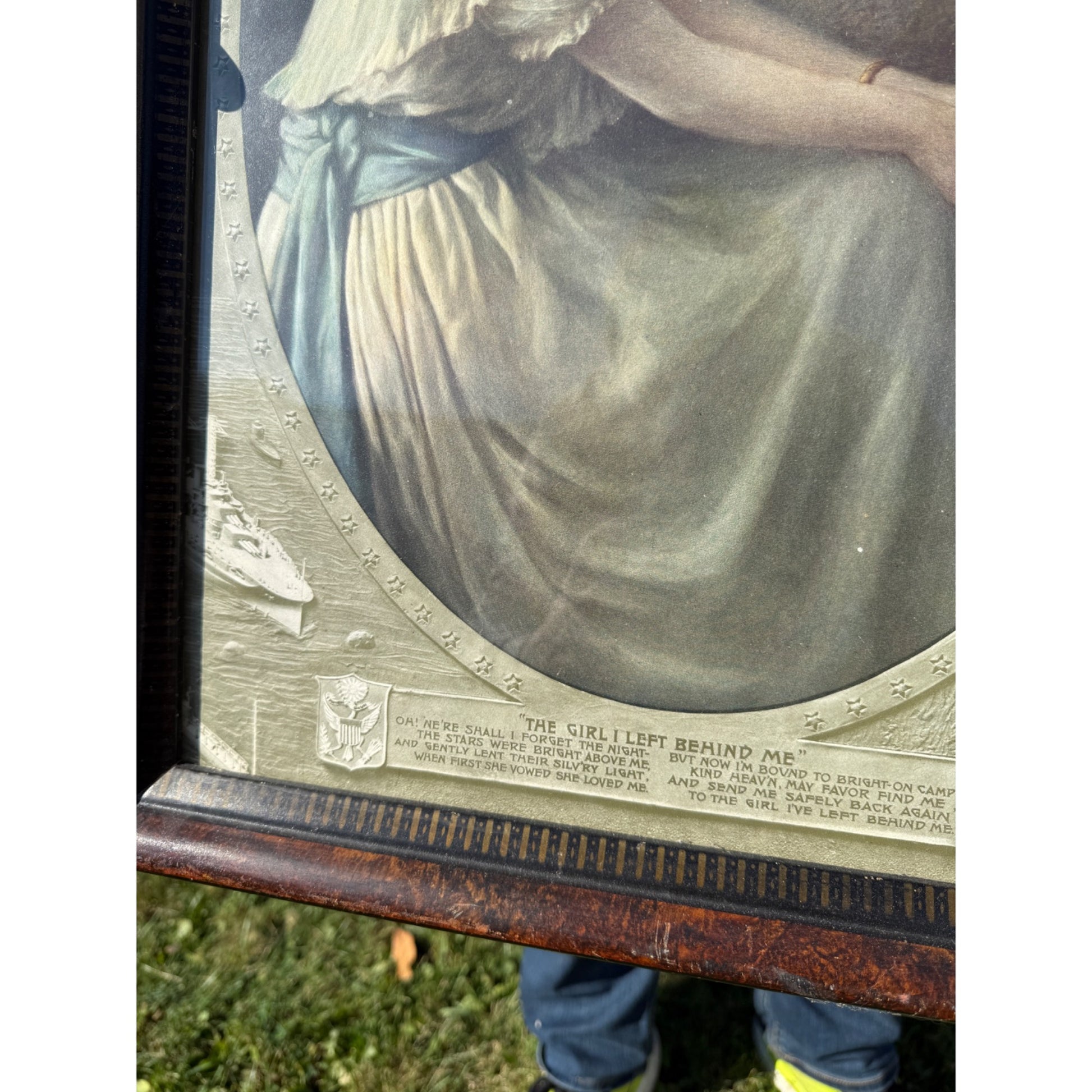 SCARCE The Girl I Left Behind WW1 World War Litho Poster Military Victorian Framed