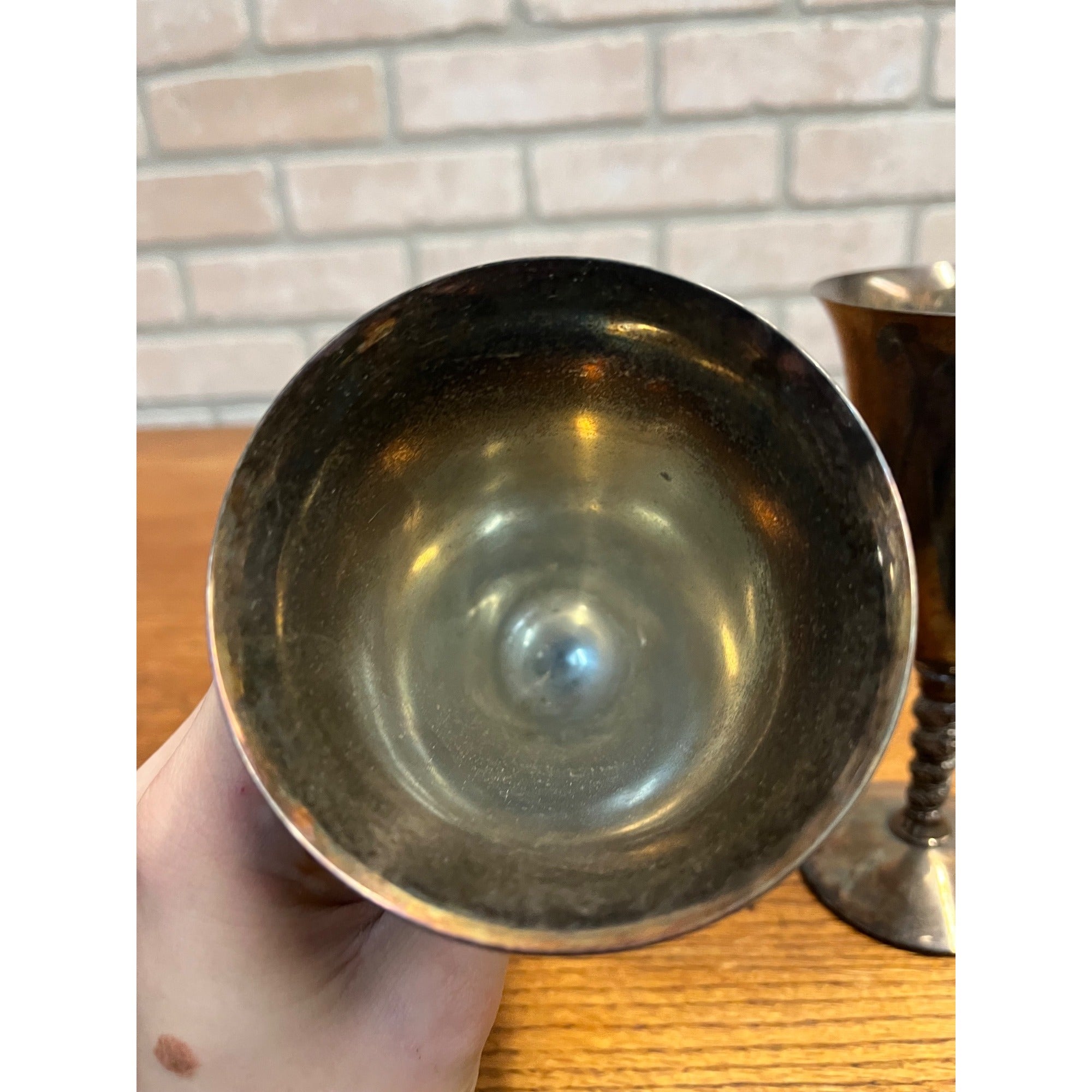 Vintage FB Roger’s Silver Plate Goblet Chalice Wine Cups Pair (2) Gothic Wedding