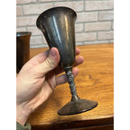 Vintage FB Roger’s Silver Plate Goblet Chalice Wine Cups Pair (2) Gothic Wedding