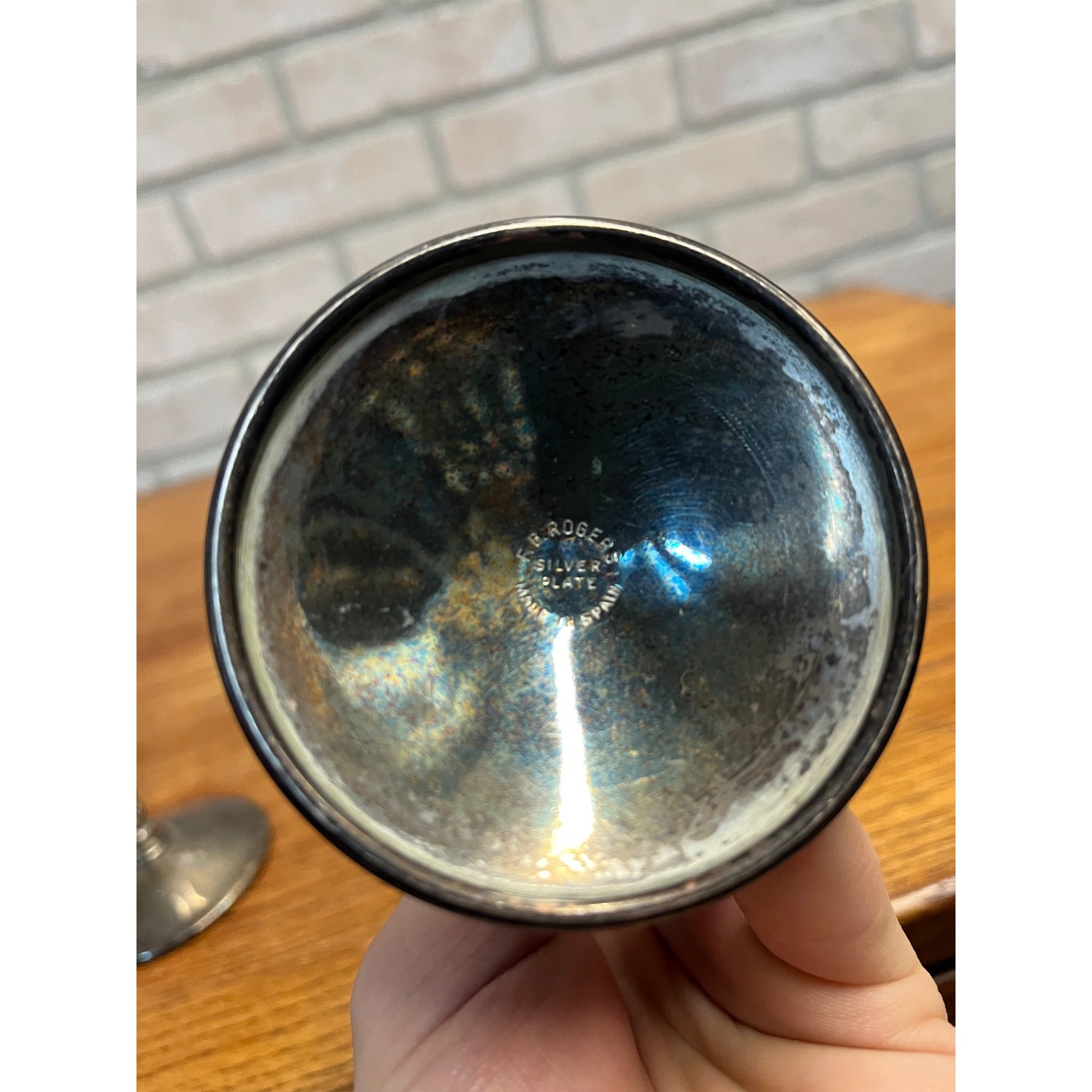 Vintage FB Roger’s Silver Plate Goblet Chalice Wine Cups Pair (2) Gothic Wedding