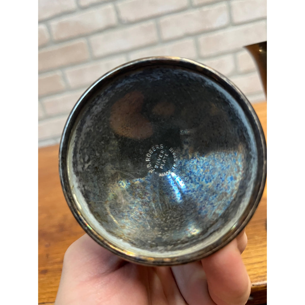 Vintage FB Roger’s Silver Plate Goblet Chalice Wine Cups Pair (2) Gothic Wedding