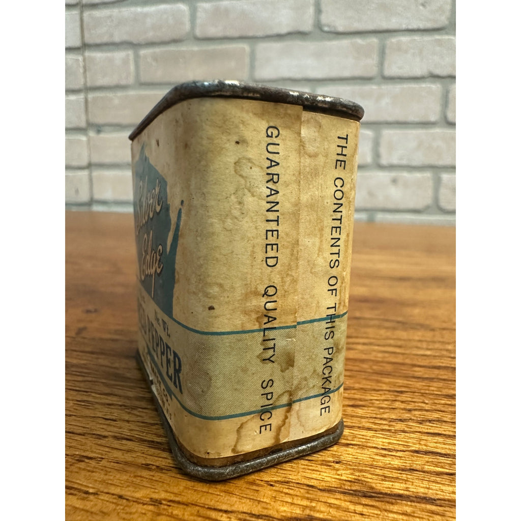 Vintage Silver Edge Spice Tin Red Pepper HC Prange Co. Sheboygan Wisconsin