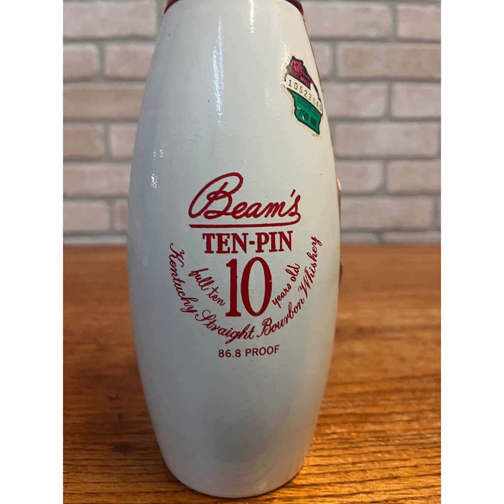 Vintage Beam’s Ten Pin 10 Year Bourbon Whiskey Bowling Pin Empty Bottle 750ml