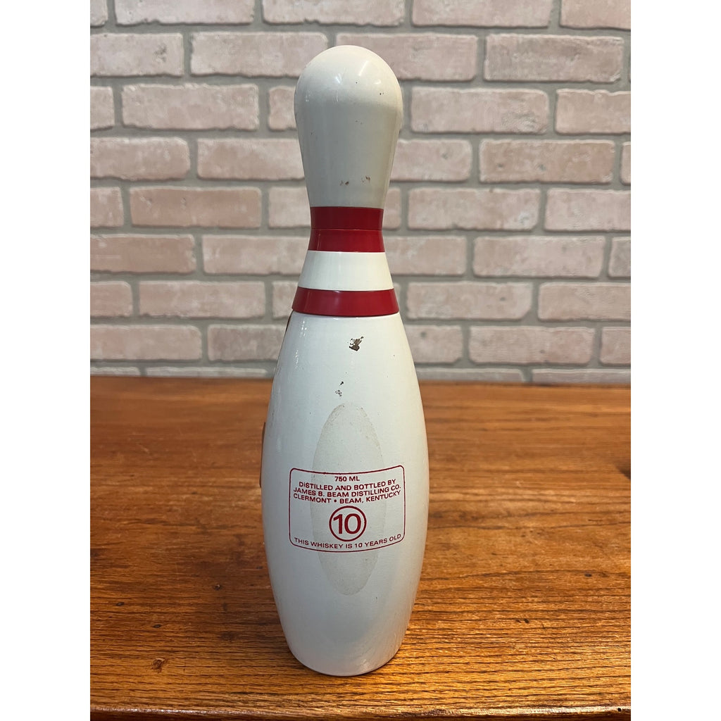 Vintage Beam’s Ten Pin 10 Year Bourbon Whiskey Bowling Pin Empty Bottle 750ml