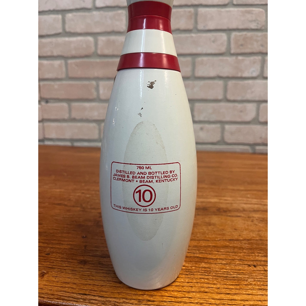 Vintage Beam’s Ten Pin 10 Year Bourbon Whiskey Bowling Pin Empty Bottle 750ml