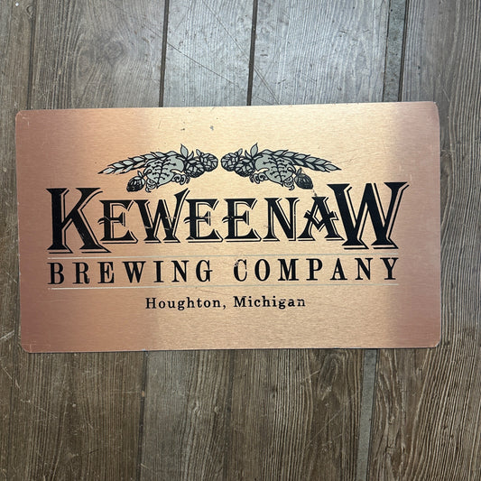 Keweenaw Brewing Company Tin Tacker Metal Beer Sign - Houghton, Michigan