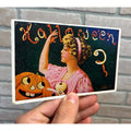 HALLOWEEN Girl Peels Apple Jack-O-Lantern International 1908 embossed Postcard