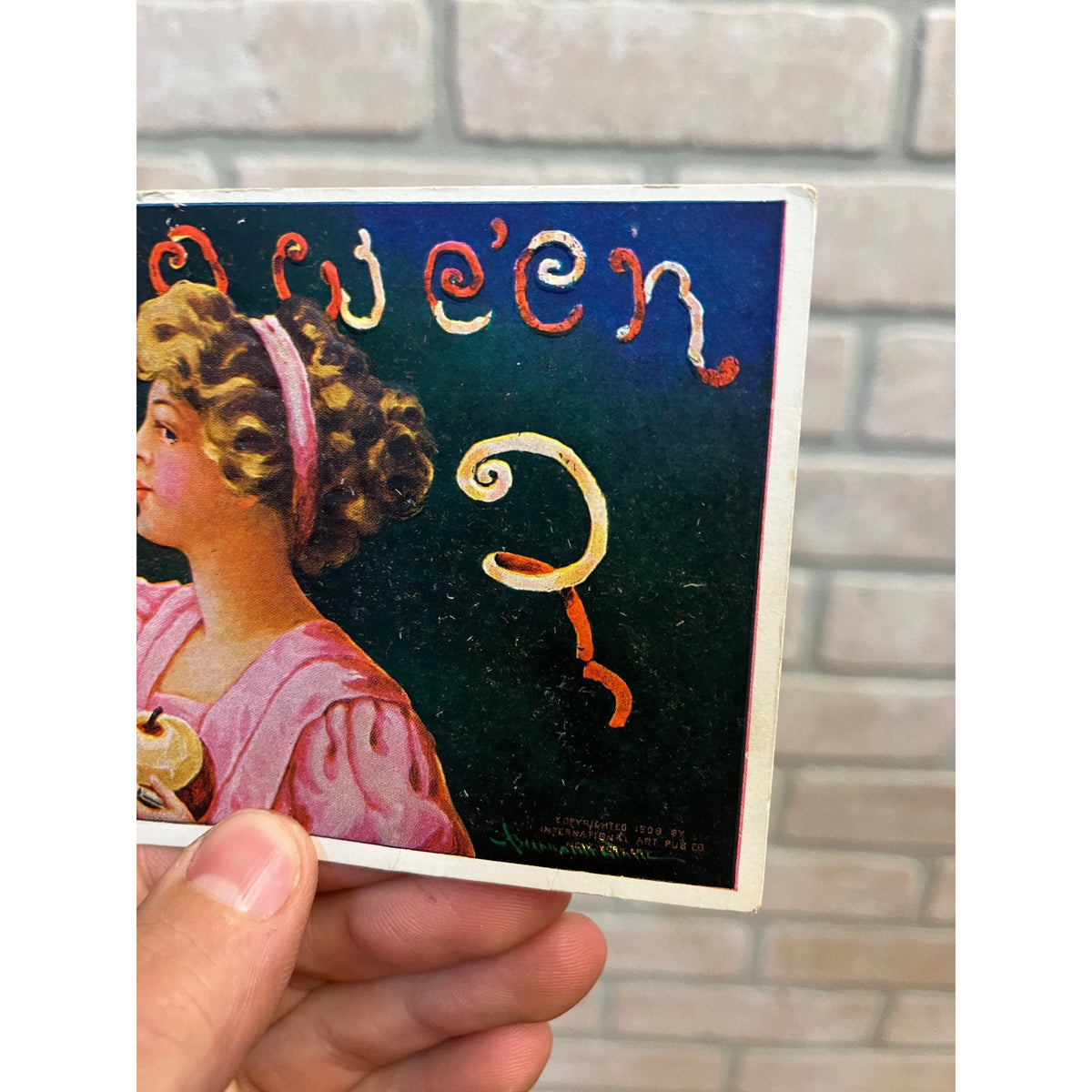 HALLOWEEN Girl Peels Apple Jack-O-Lantern International 1908 embossed Postcard