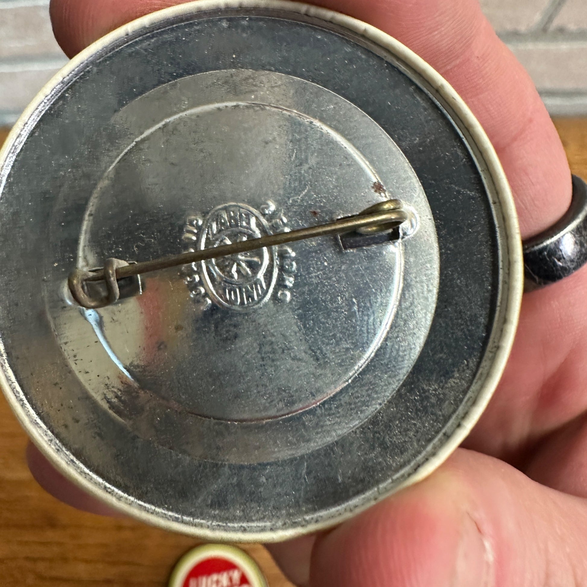 Vintage 1960s Midstate Airlines Promo Advertising Pin Pinback Button Wisconsin