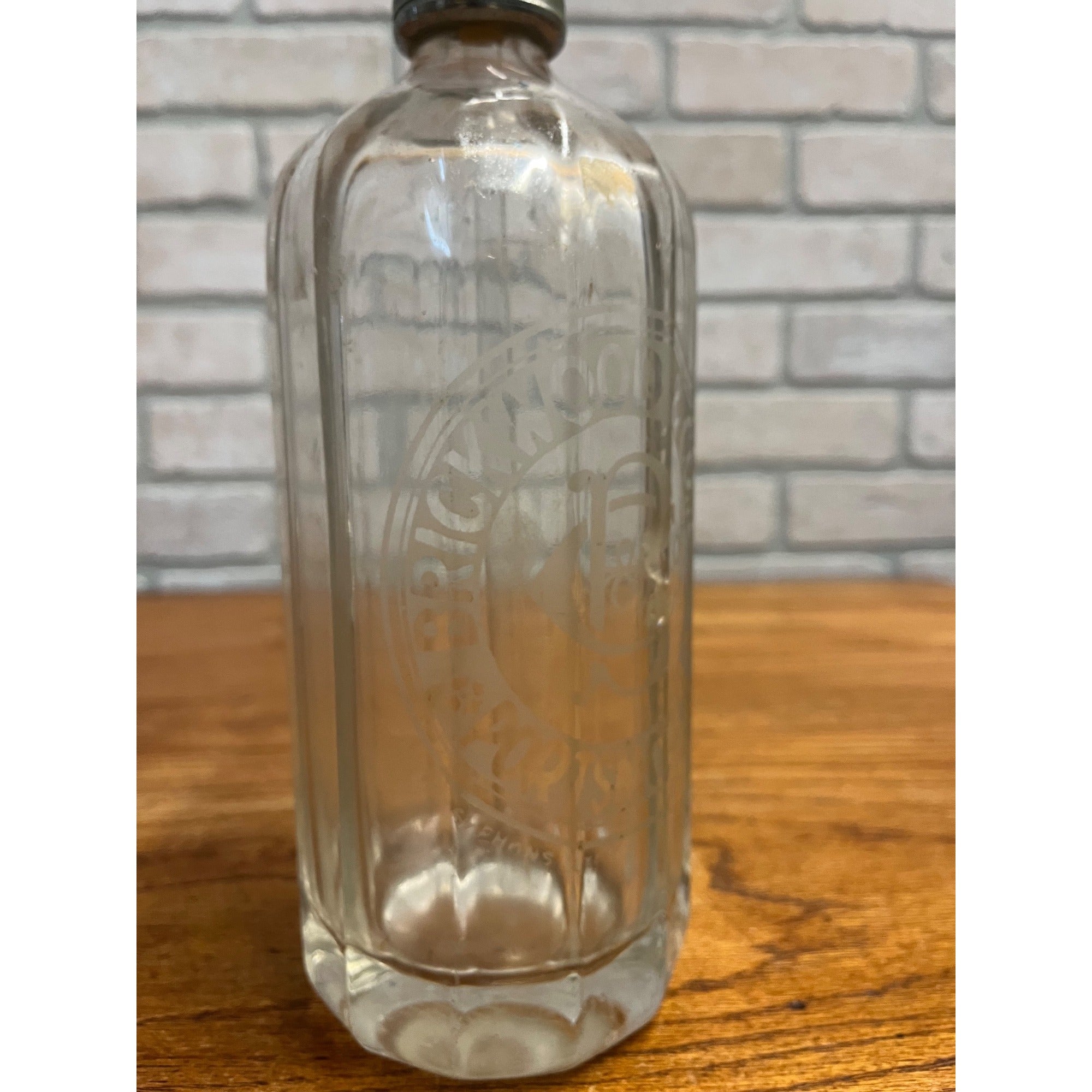 Vintage 1930s Brickwood & Co. Soda Water Seltzer Bottle Portsmouth UK Etched