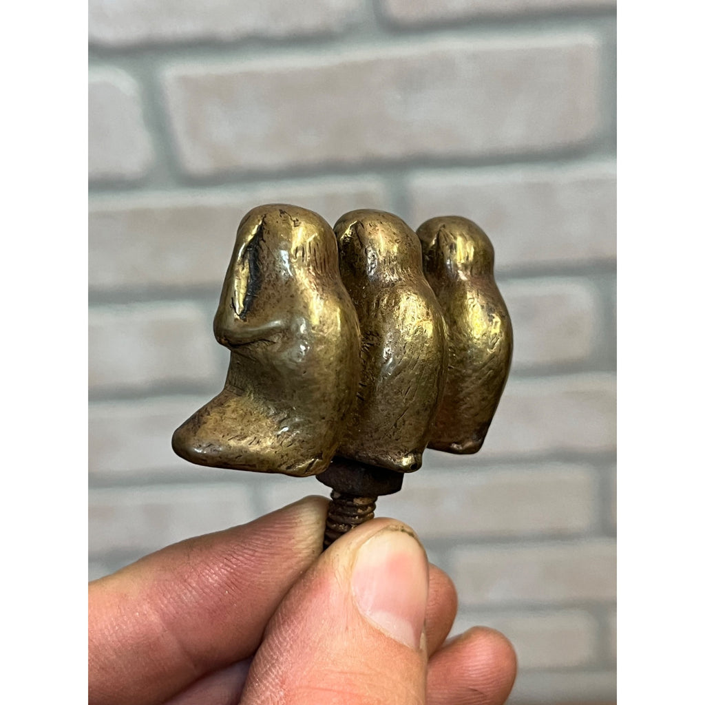 Vintage Three Wise Monkeys Auto Mascot Radiator Hood Ornament Emblem British?