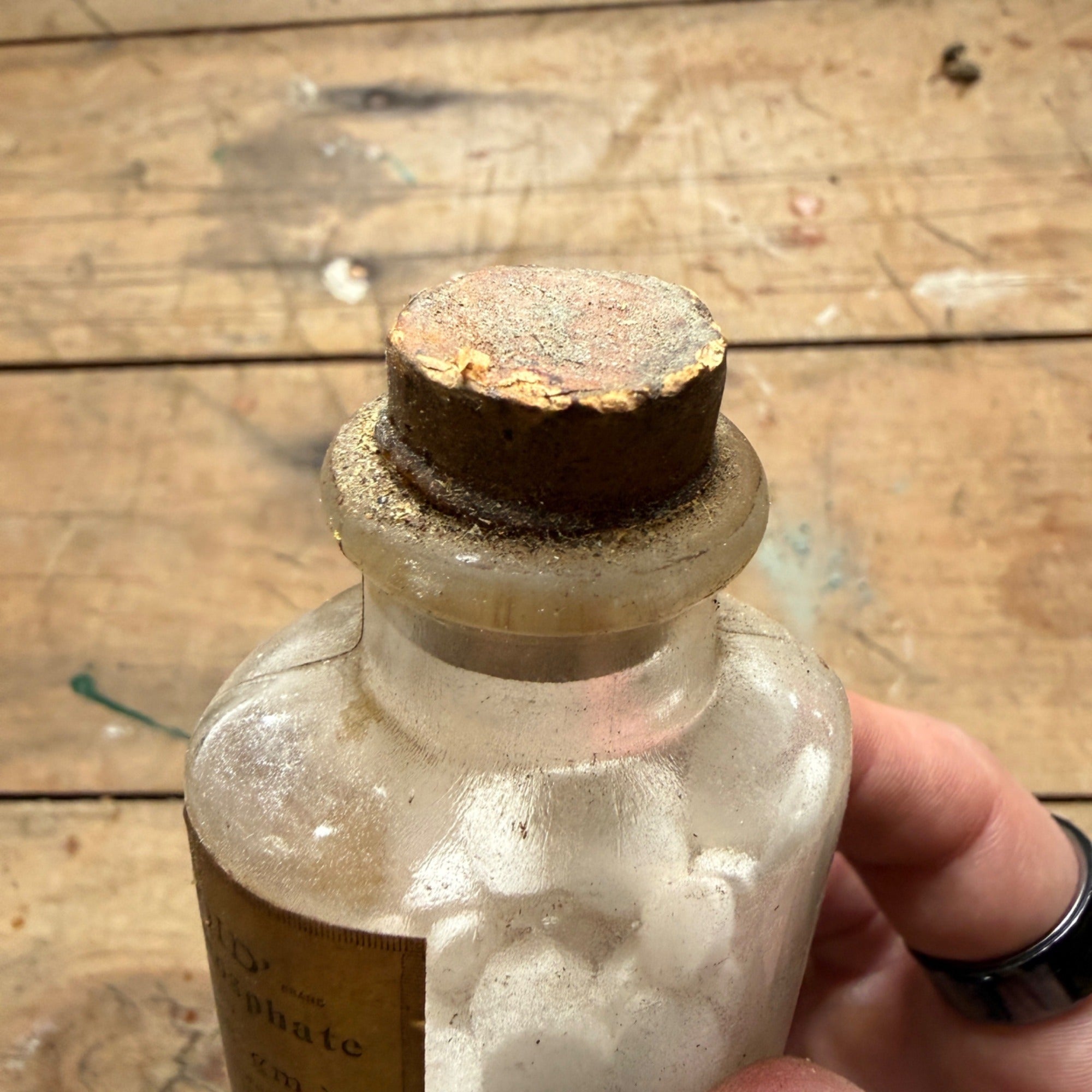 Antique Burroughs Wellcome Tabloid Sodium Biphosphate Pharmacy Bottle w Contents