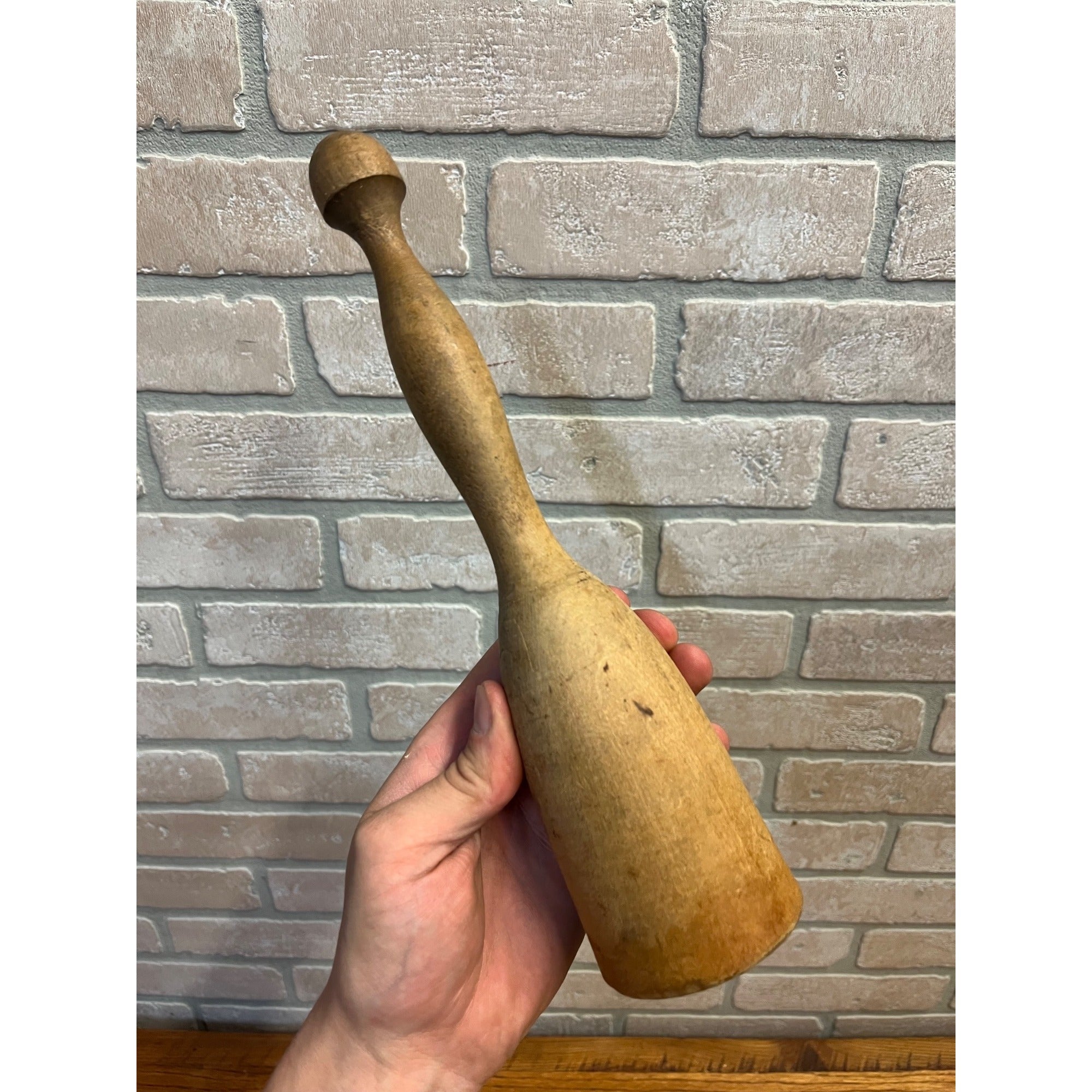 Antique Primitive Wooden Potato Masher Kitchen Utensil Tool Farmhouse AAFA 11"