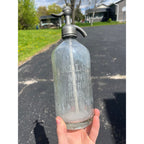 RARE Vintage 1930s Allouez Mineral Spring Co. Green Bay Wis. Clear Seltzer Bottle
