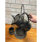 Antique Victorian Tilting Water Pitcher Silver Plated Pelton Bros Leaf Design