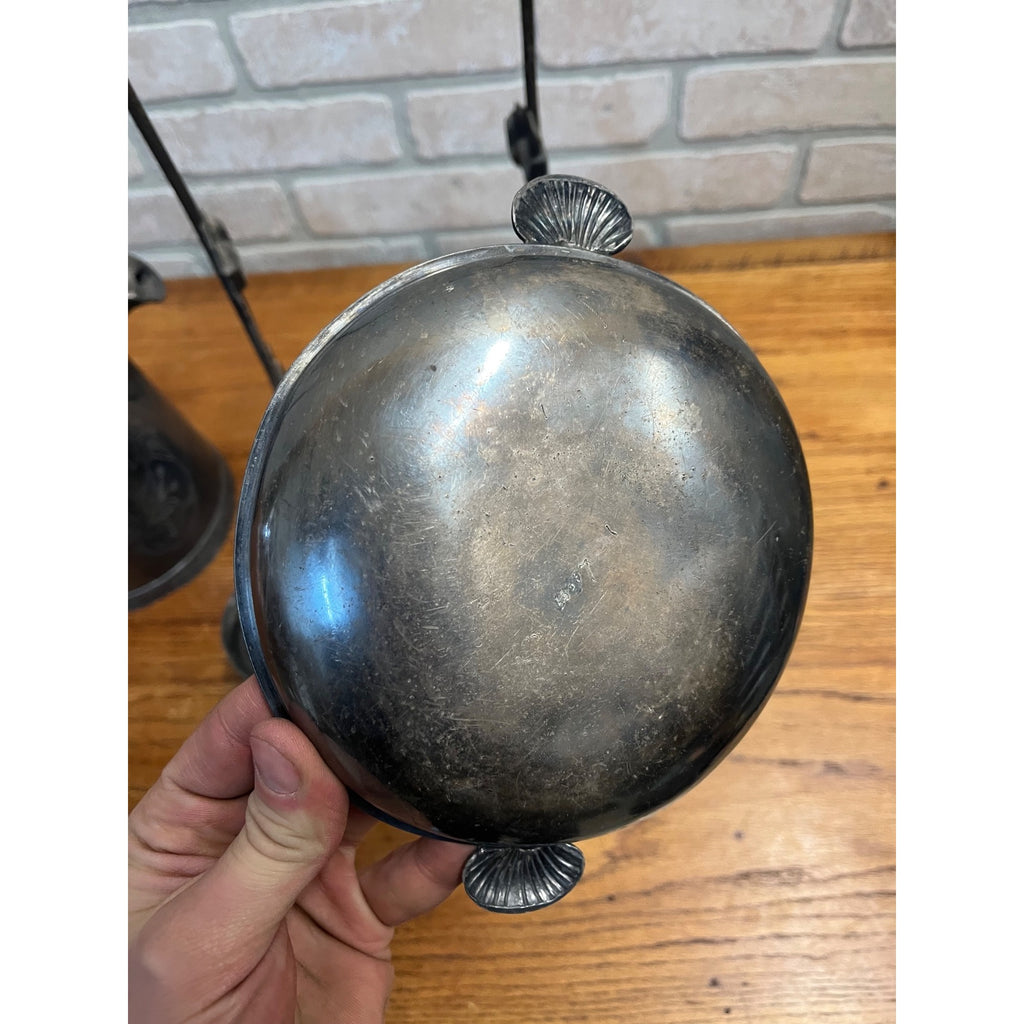 Antique Victorian Tilting Water Pitcher Silver Plated Pelton Bros Leaf Design