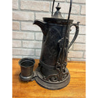 Antique Victorian Tilting Water Pitcher Silver Plated Pelton Bros Leaf Design