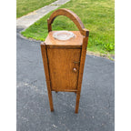 Antique 1920s Quarter Sawn Oak Wood Smokers Cabinet Stand Mission Arts & Crafts
