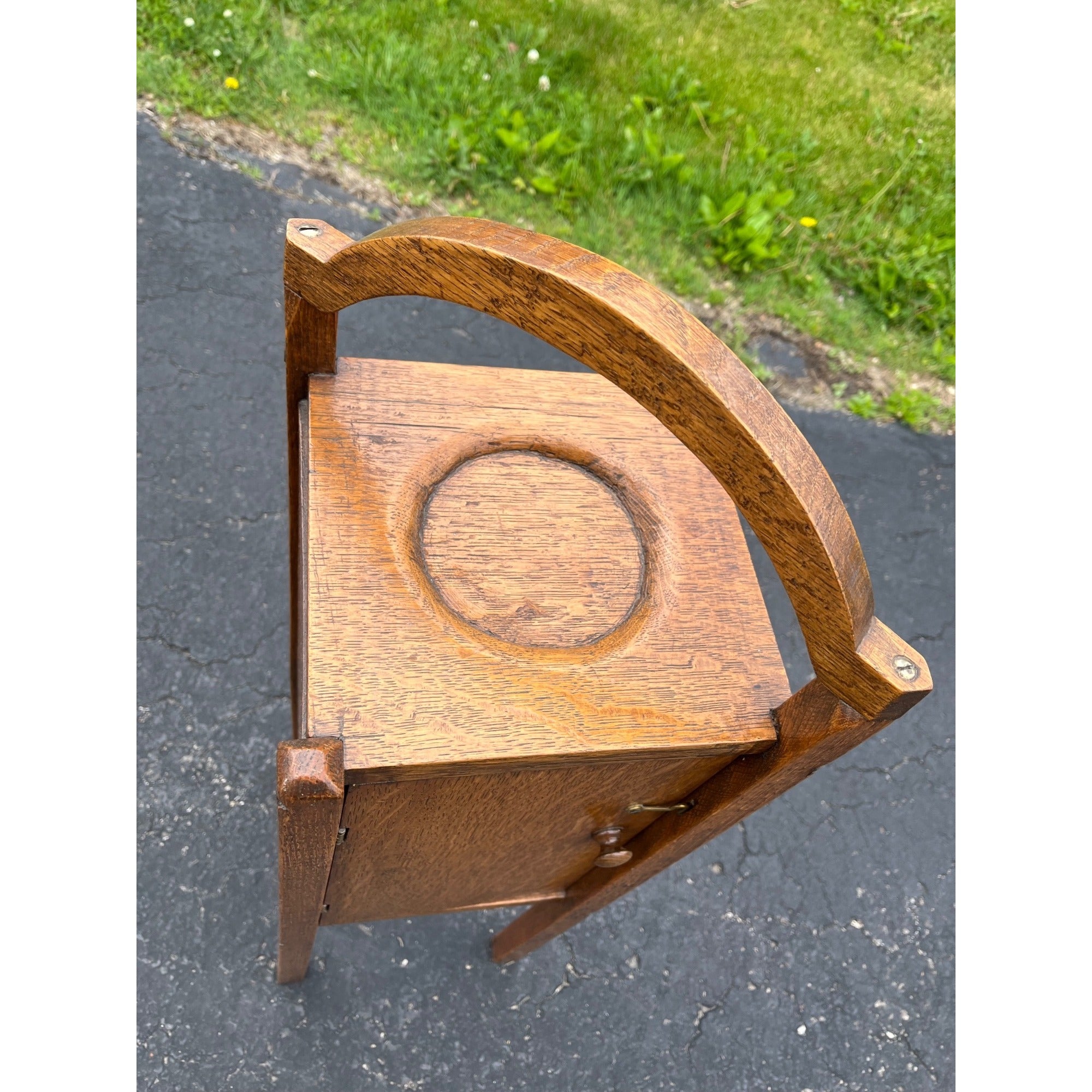 Antique 1920s Quarter Sawn Oak Wood Smokers Cabinet Stand Mission Arts & Crafts