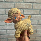 Vintage 50s Rubber Squeak Lamb Toy Sun Rubber Co. Squeaker Works 1955