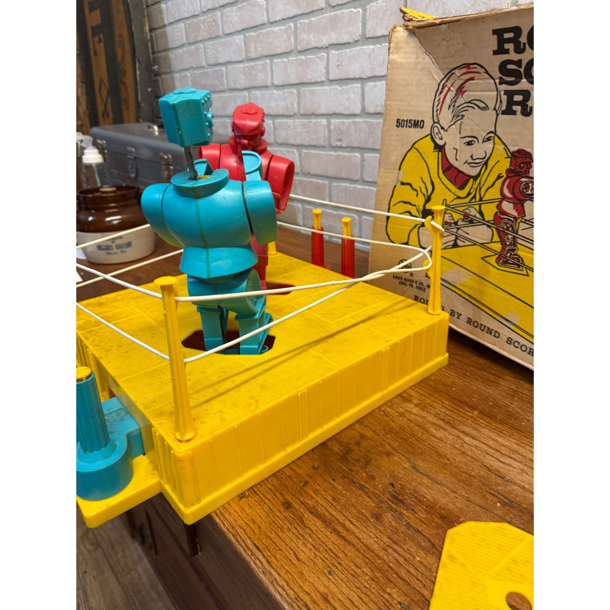 Vintage 1960's MARX ROCK 'EM SOCK 'EM ROBOTS Plastic Toy w/ Original Box