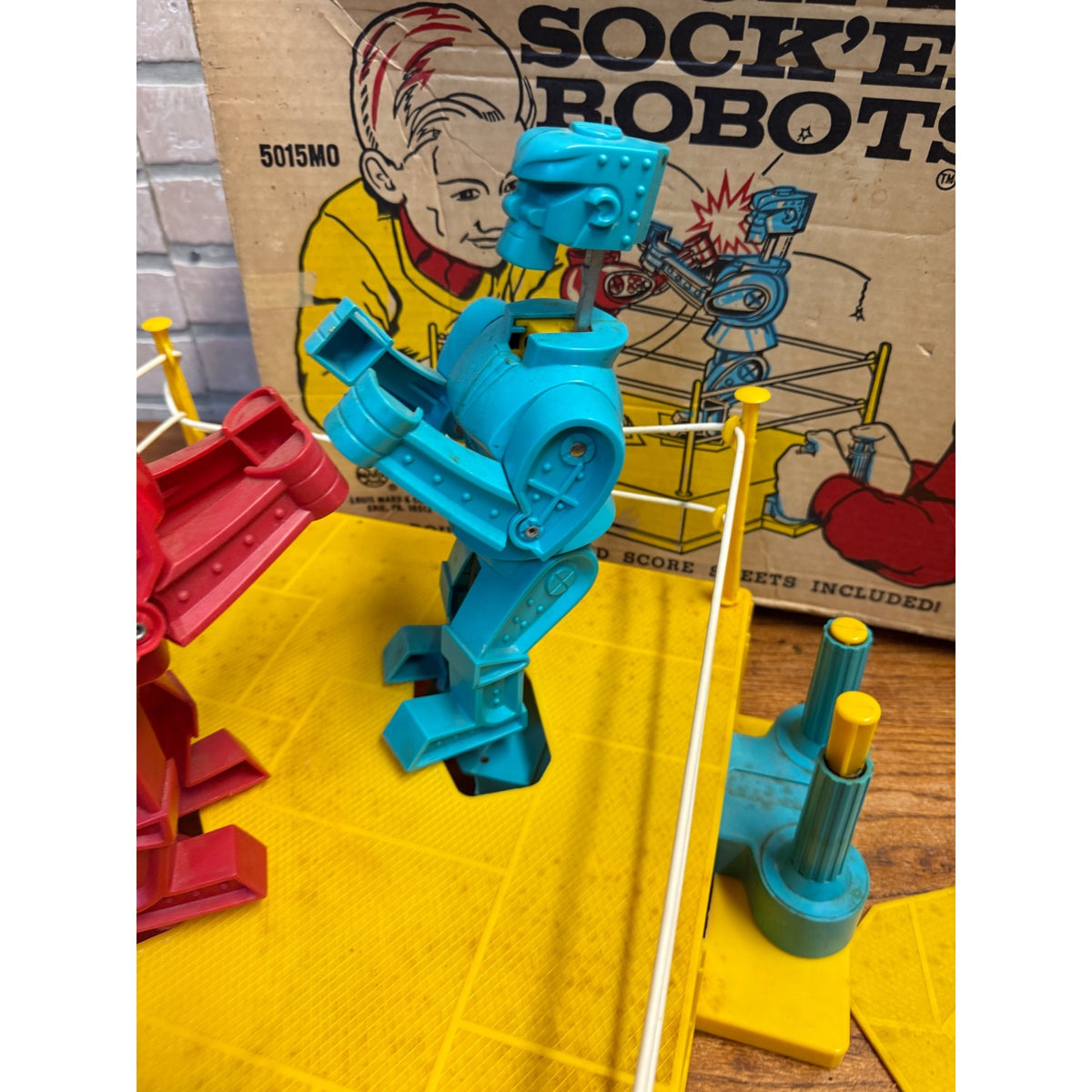 Vintage 1960's MARX ROCK 'EM SOCK 'EM ROBOTS Plastic Toy w/ Original Box