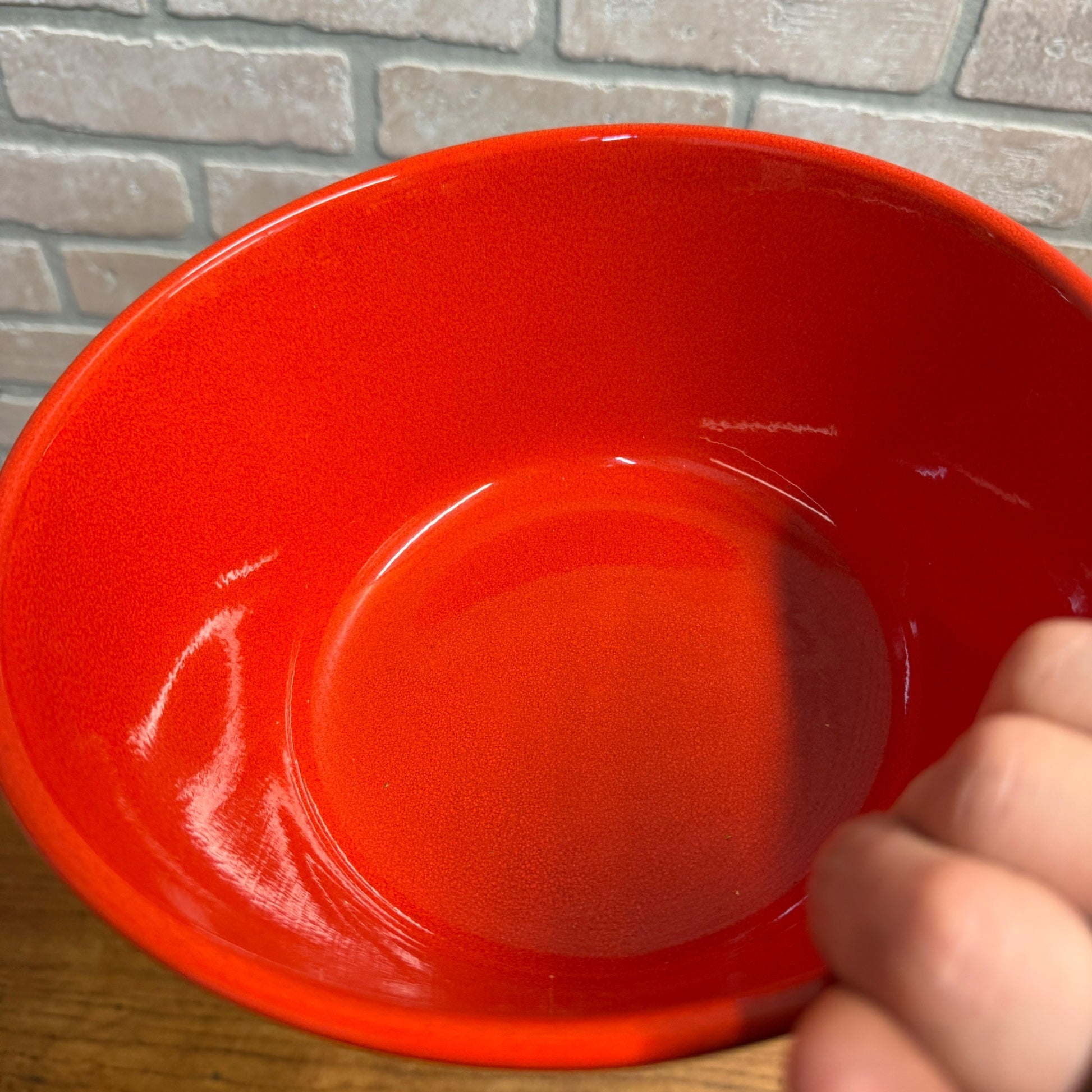 Vintage WAECHTERSBACH Red Christmas Tree Large Serving Bowl Germany 9” x 4”