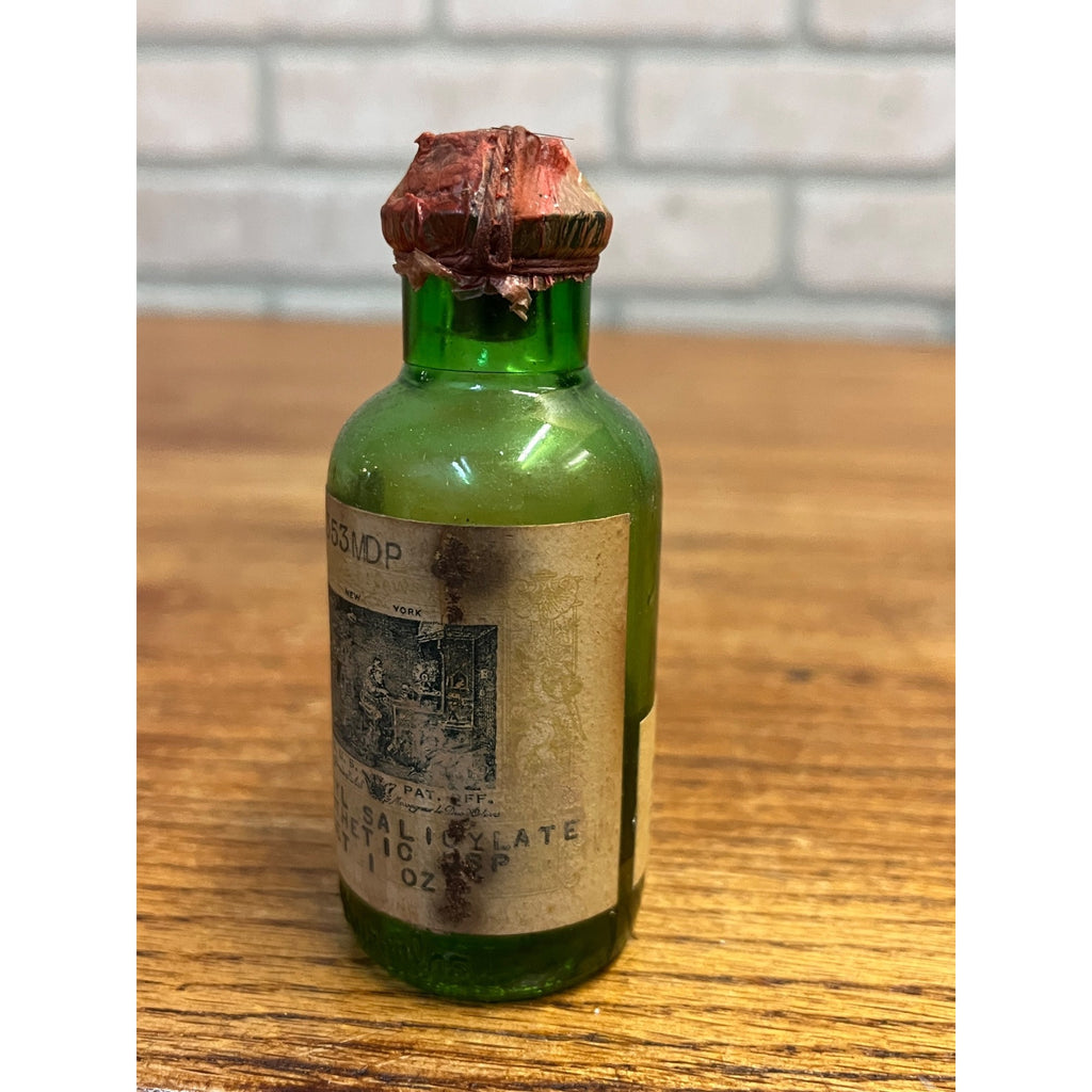 Antique Schieffelin & Co Methyl Salicylate Bottle Wax Seal Drugstore Label
