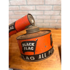 Vintage Black Flag Bug Sprayer Tin Insect Killer Spray Pump Cans (2) Advertising