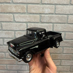 Vintage 1:24 Scale Die-Cast Motormax Black 1955 Chevrolet Stepside Pick-Up No. 68064 Model Car