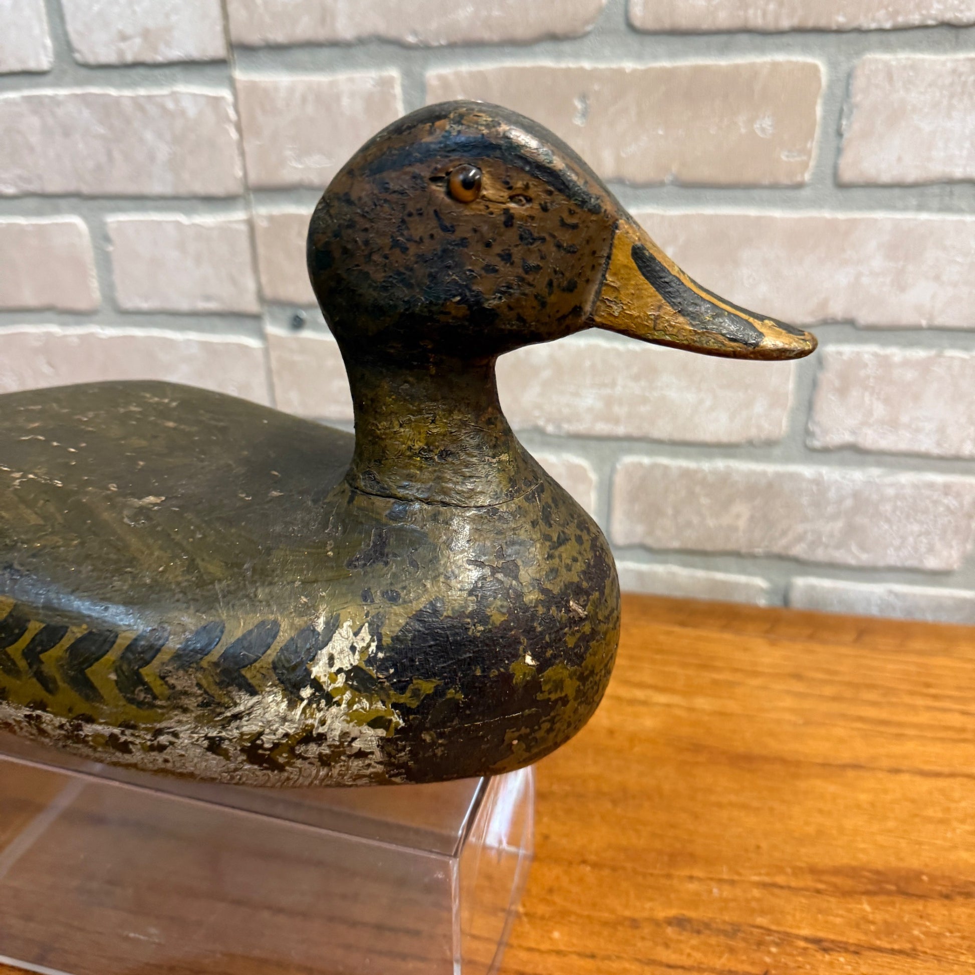 Vintage Wooden Duck Decoy Illinois River Repainted