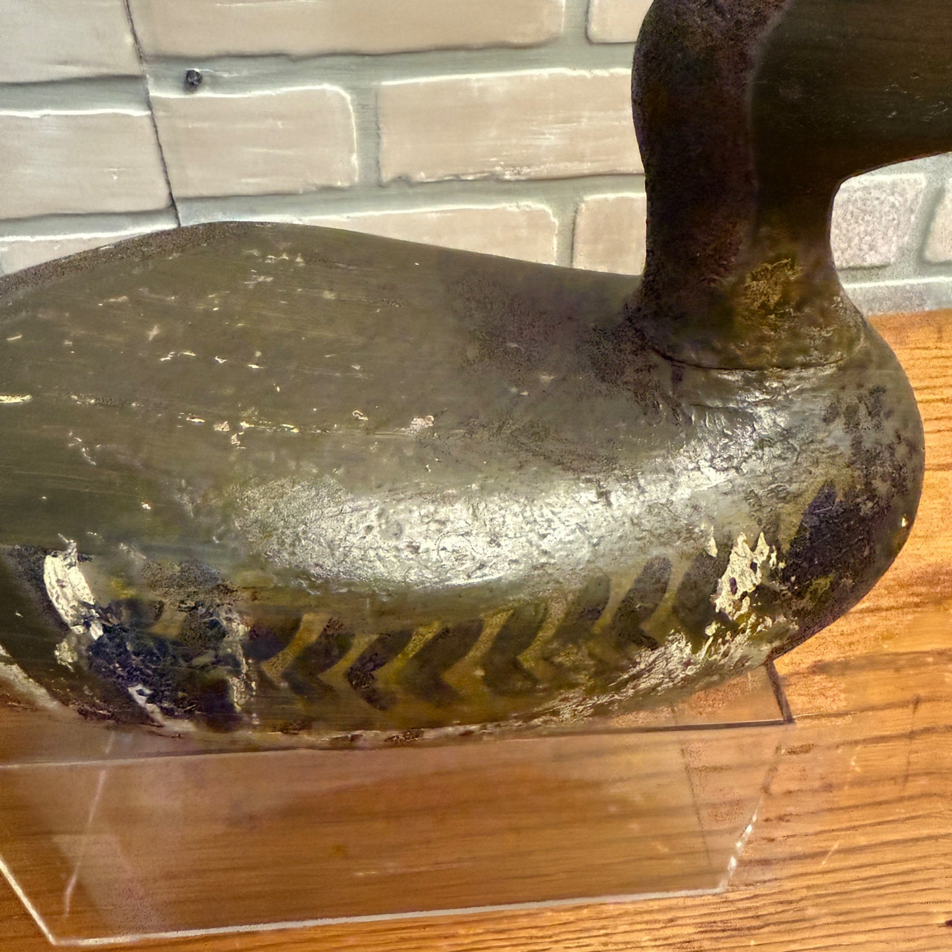 Vintage Wooden Duck Decoy Illinois River Repainted
