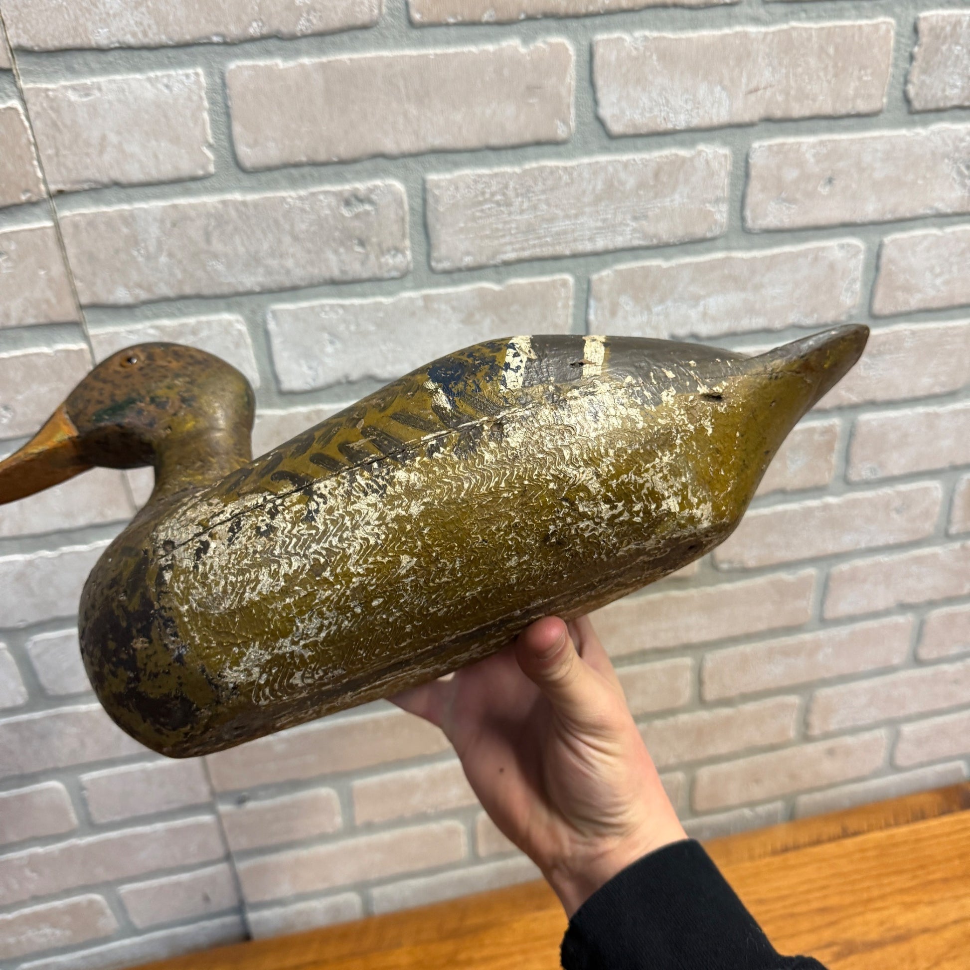 Vintage Wooden Duck Decoy Illinois River Repainted