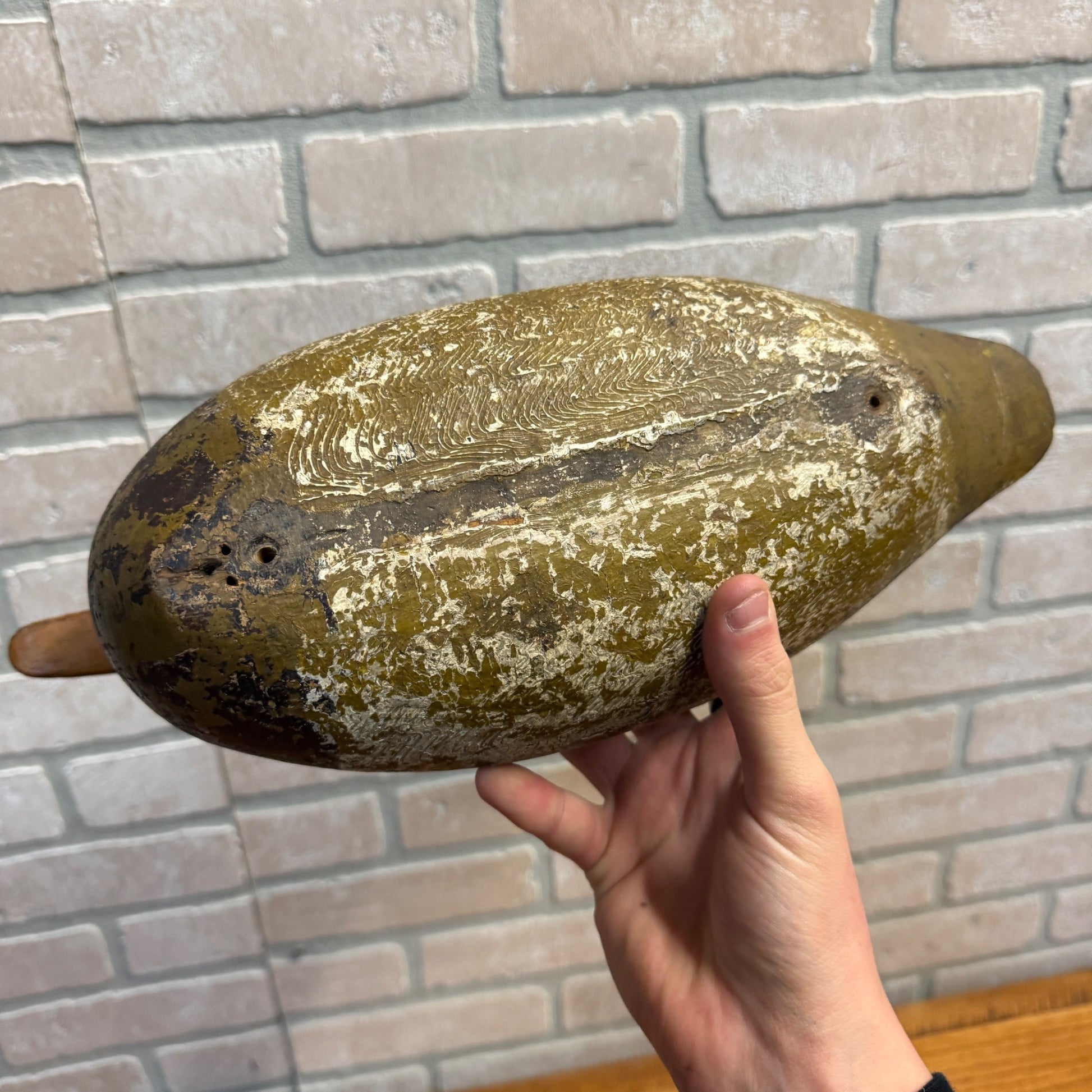 Vintage Wooden Duck Decoy Illinois River Repainted