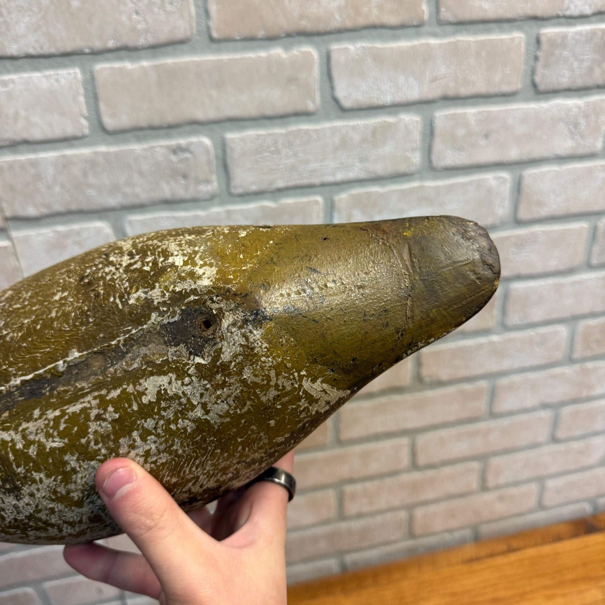 Vintage Wooden Duck Decoy Illinois River Repainted