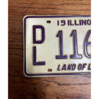 Original 1997 Illinois Dealer Dealership License Plate DL 1169 Purple Beige