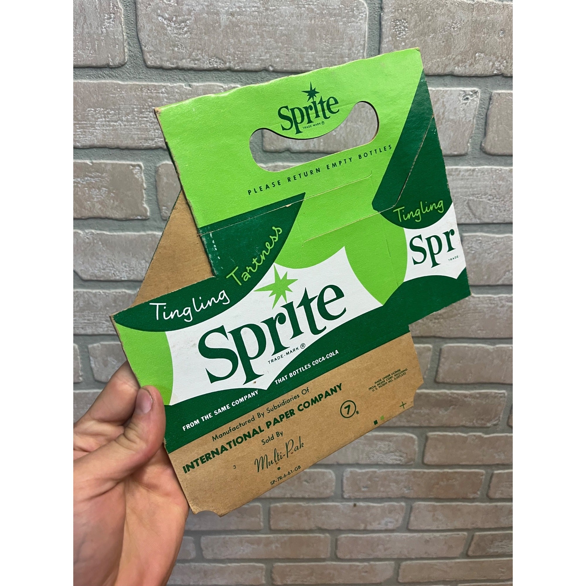 Vintage Sprite NOS Soda Carrier Totes Advertising Bottle Carrier