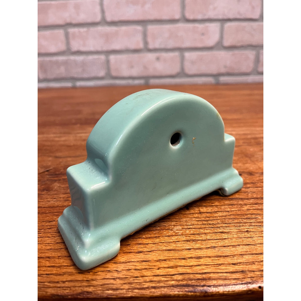 Vintage Art Deco Style Blue Pottery Ray-Bud Temperature Thermometer