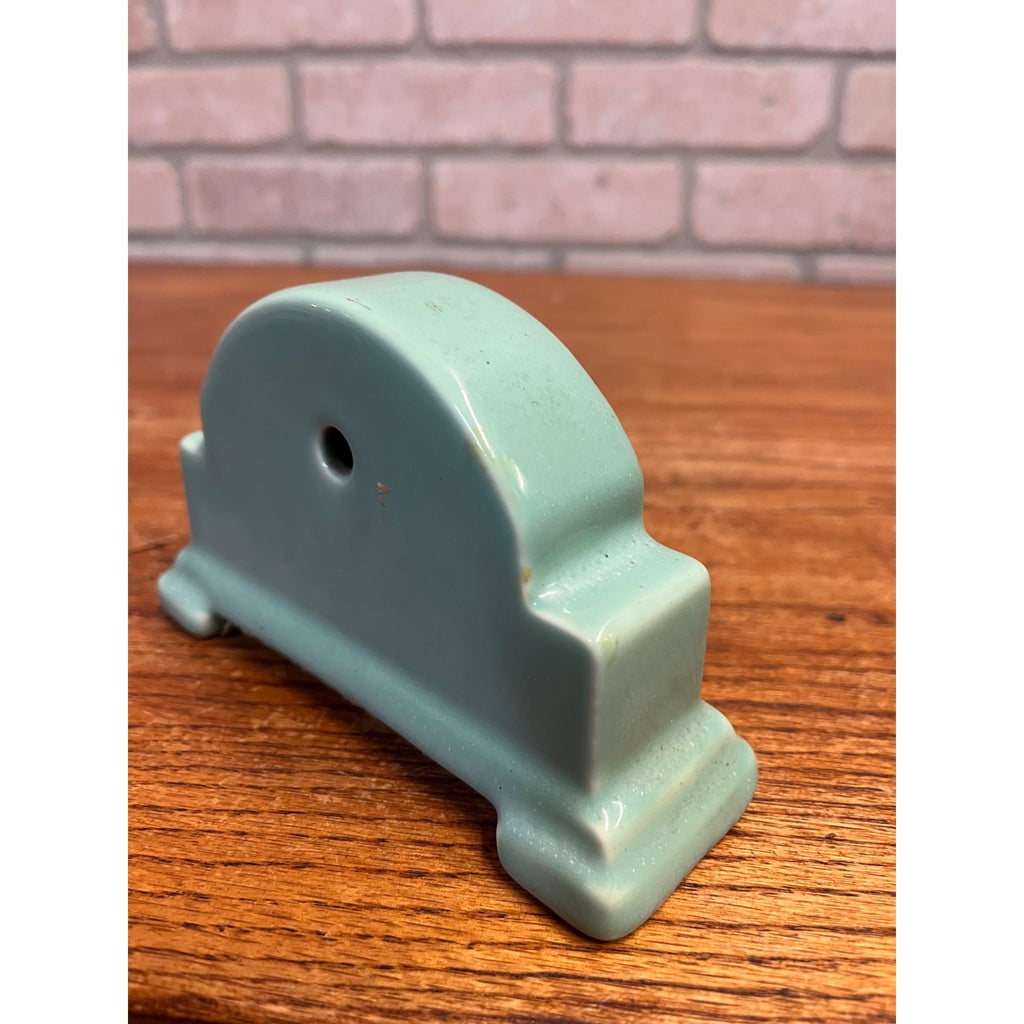 Vintage Art Deco Style Blue Pottery Ray-Bud Temperature Thermometer