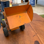 Vintage Marx Lumar Hi-Lift Front End Loader Pressed Steel Toy Orange