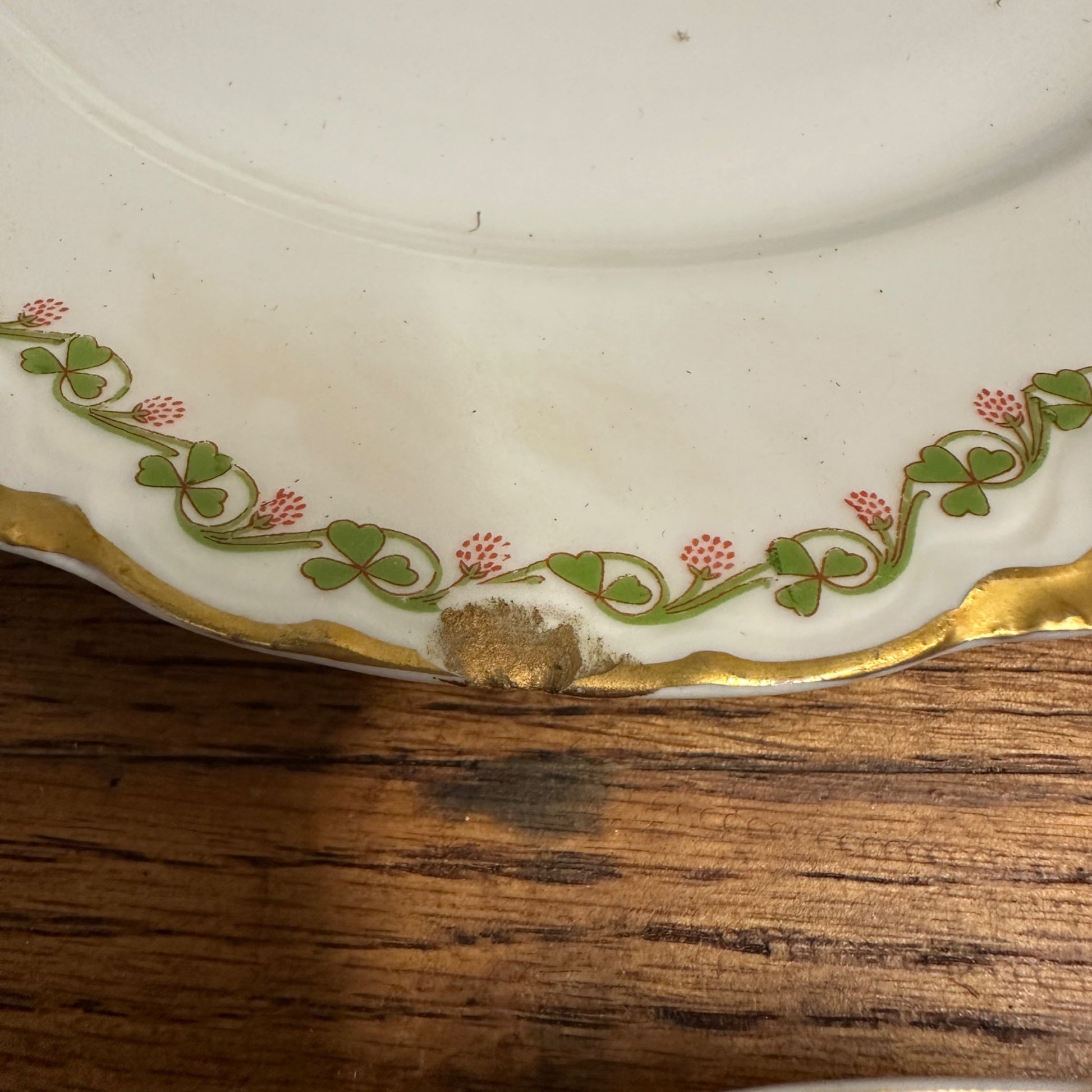 (5) Haviland & Co Clover Leaf 9 1/2" Dinner Plates Chipped