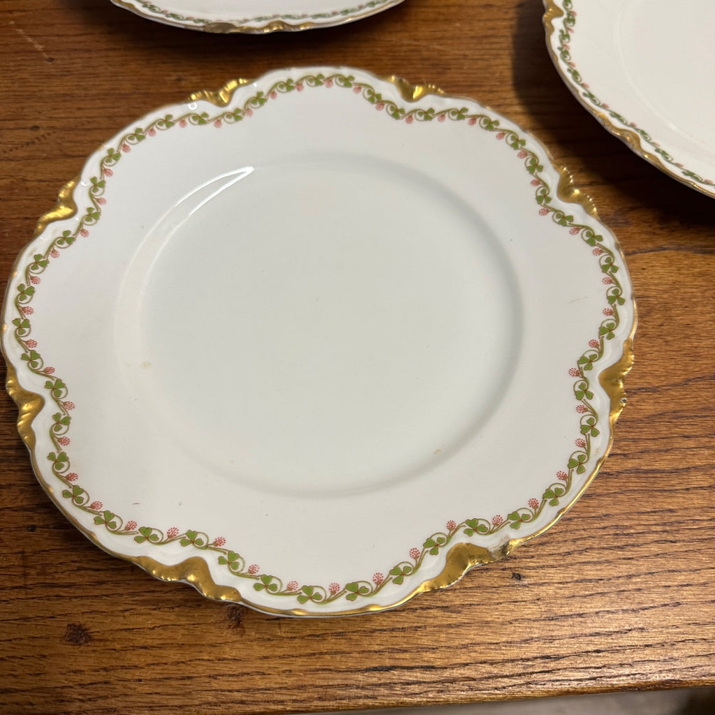 (5) Haviland & Co Clover Leaf 9 1/2" Dinner Plates Chipped