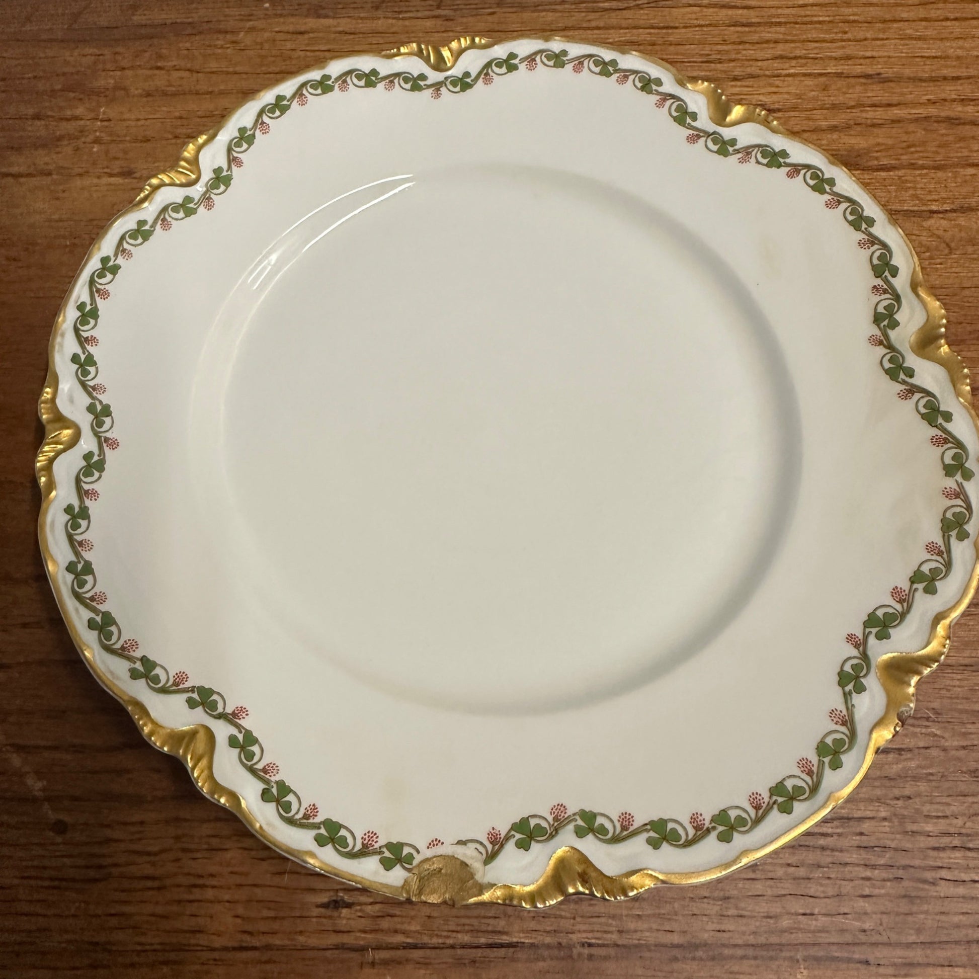 (5) Haviland & Co Clover Leaf 9 1/2" Dinner Plates Chipped