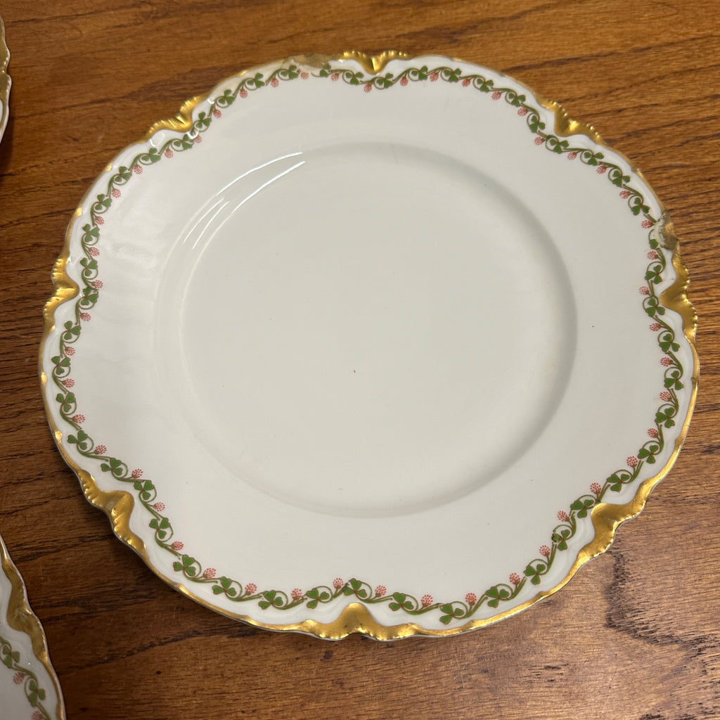 (5) Haviland & Co Clover Leaf 9 1/2" Dinner Plates Chipped