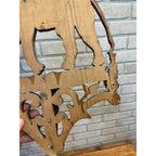 Vintage Black Forest Style Elephant Wall Shelf Carved Wood Folk Art w/ Rider