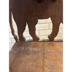 Vintage Black Forest Style Elephant Wall Shelf Carved Wood Folk Art w/ Rider