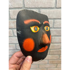 Vintage 1940s Halloween Human Face w/ Red Cheeks Japan Cardboard Party Mask