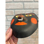 Vintage 1940s Halloween Human Face w/ Red Cheeks Japan Cardboard Party Mask