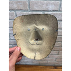 Vintage 1940s Halloween Human Face w/ Red Cheeks Japan Cardboard Party Mask